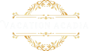 Gold ornate floral frame on white background with faint “Vacation Academy” text in the center