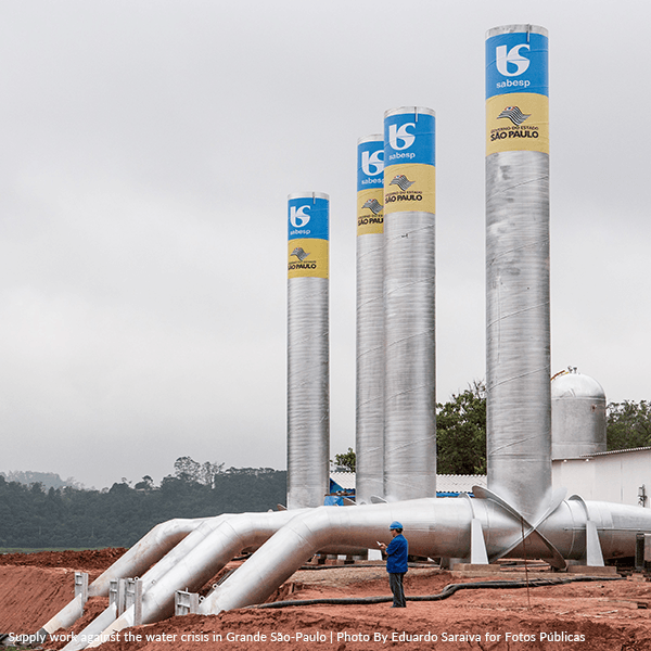 Une usine d'approvisionnement en eau à São Paulo pendant la crise de l'eau Une usine d'approvisionnement en eau à São Paulo pendant la crise de l'eau