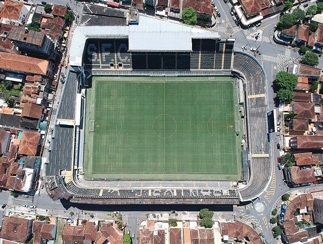 An aereal view of Santos' Stadium An aereal view of Santos' Stadium