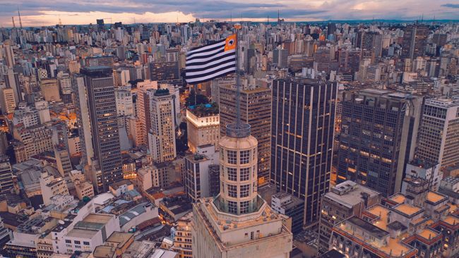 A panoramic view of the city center of São Paulo
