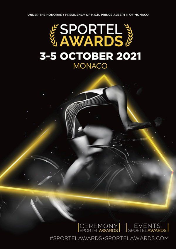 A poster for the sportel awards in monaco in october 2021