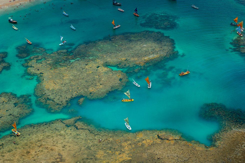 Une vue aérienne de Porto de Galinhas