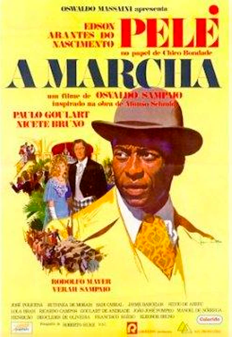 A poster for a movie called pele a marcha