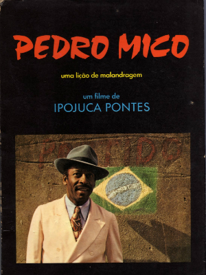 A poster for pedro mico shows a man in a suit and hat