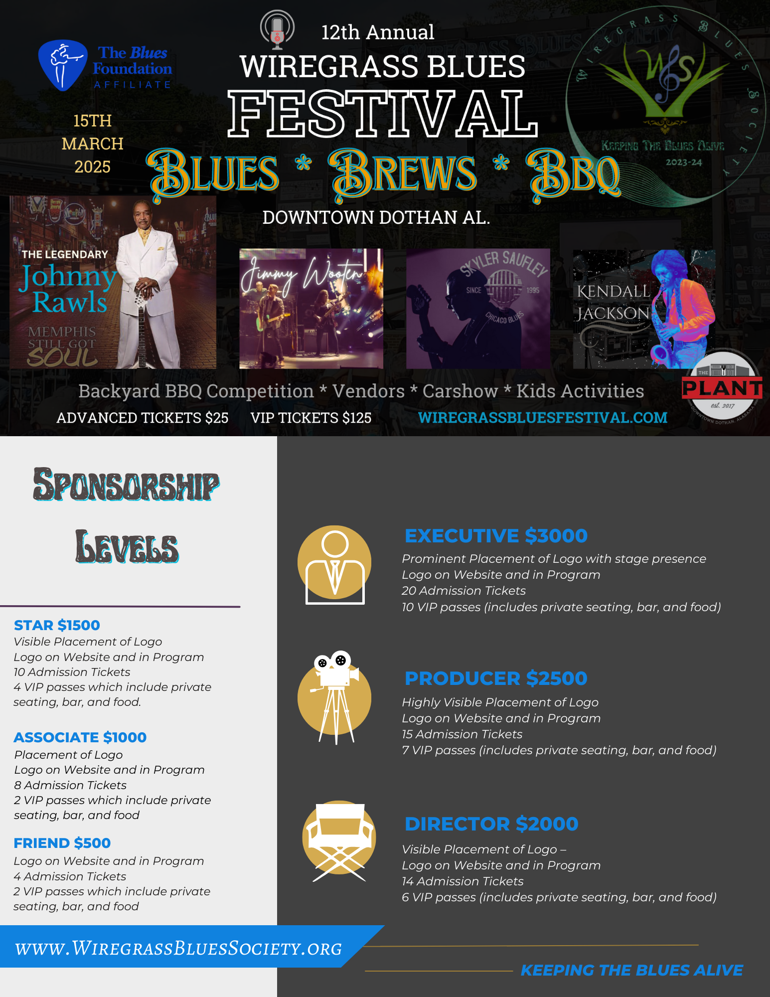 Wiregrass Blues Festival Sponsorship Levels