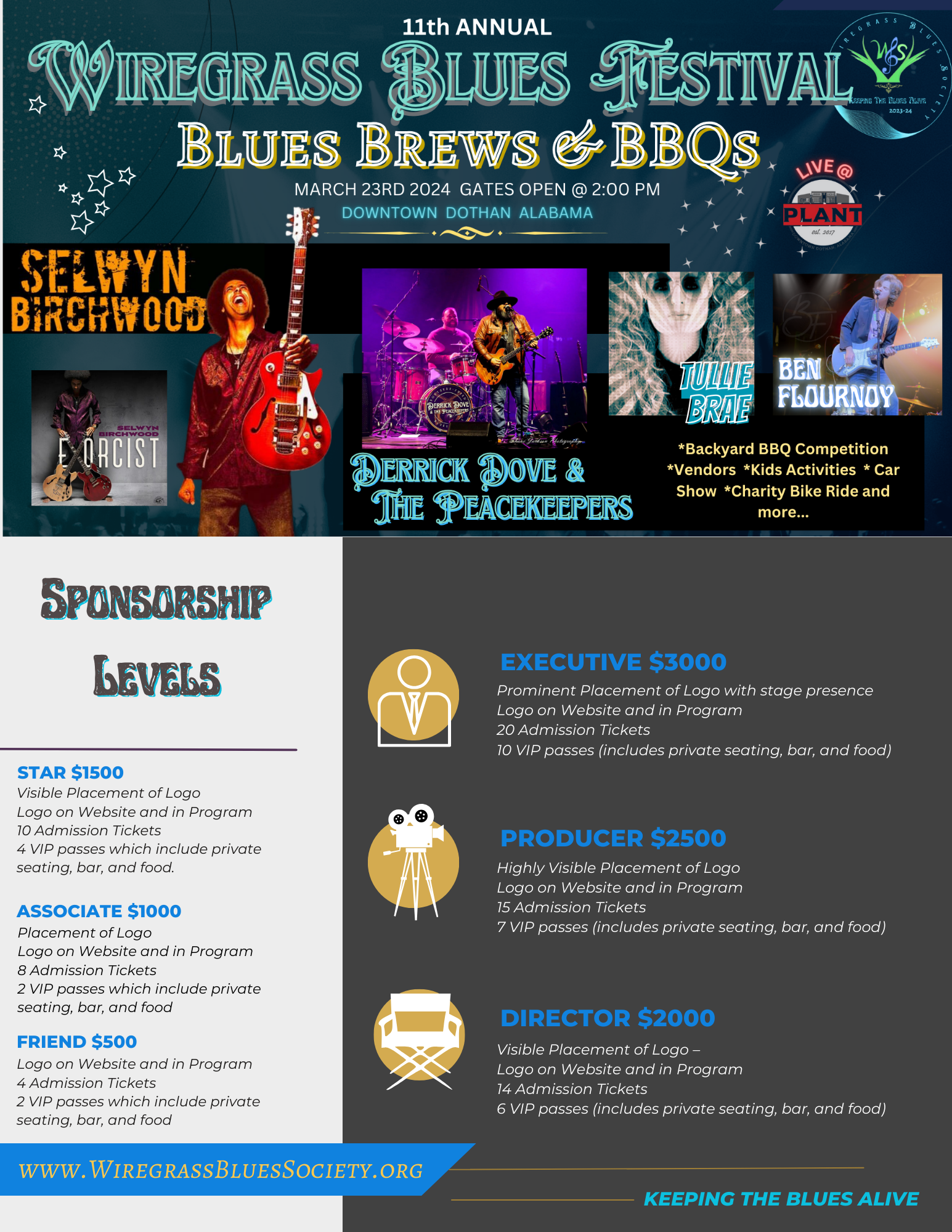 Wiregrass Blues Festival Sponsorship Levels