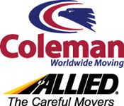 Coleman Worldwide Moving logo with Allied logo below. Red, blue, and black.
