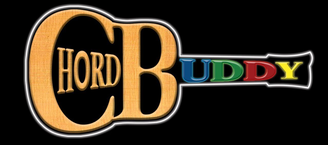Chord Buddy logo with guitar shape, 