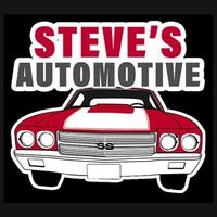 Steve’s Automotive logo with a red classic car front and bold white and red text on a black background