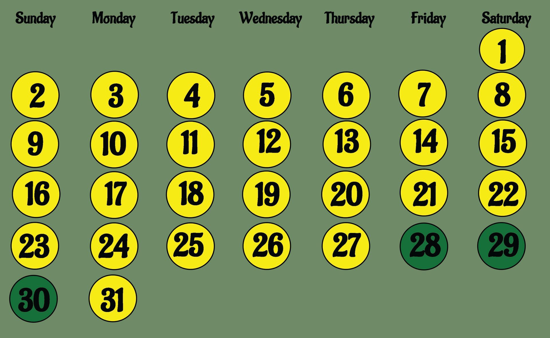 August Calendar for the Great Vermont Corn Maze