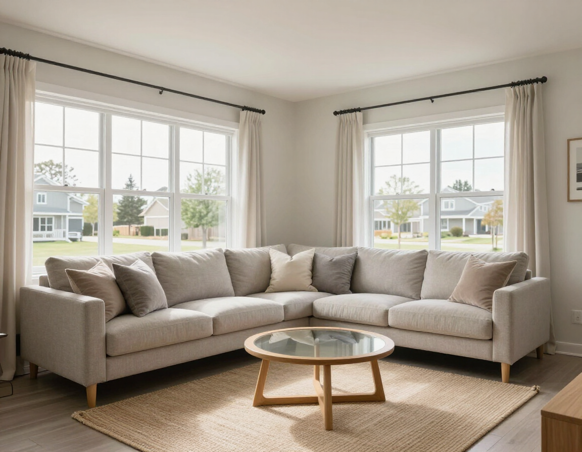 Bright modern rental living room