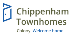 Chippenham Townhomes logo with blue icon and text, “Colony. Welcome home.”