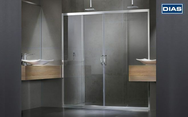 A Bathroom With A Walk In Shower and Glass Door — G & A Glass & Aluminium in Cluden, QLD