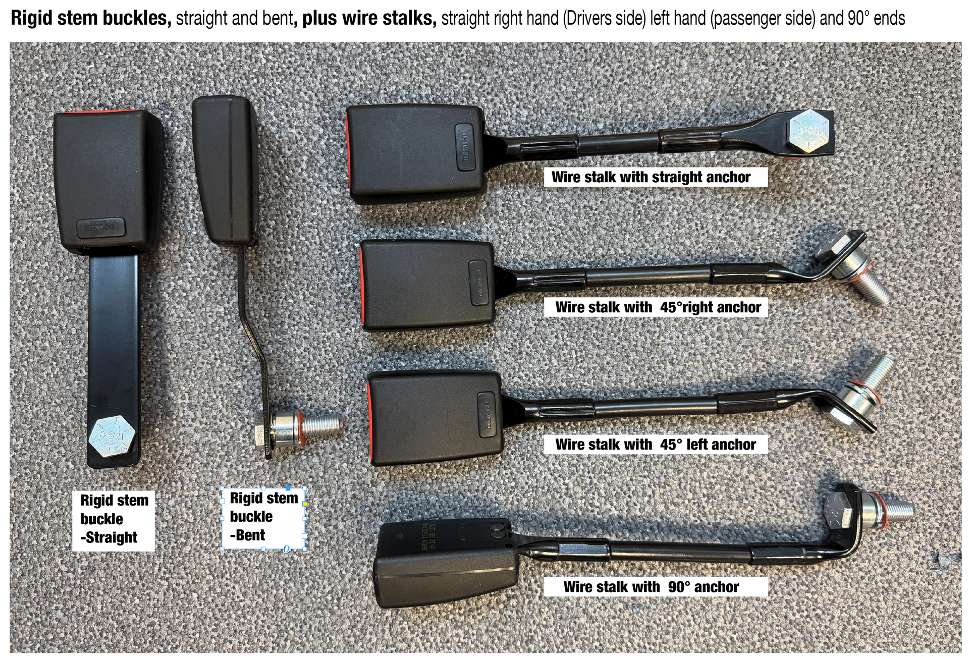 Black and silver metal tools and adapters laid out on carpet with labels indicating different sizes and uses Black and silver metal tools and adapters laid out on carpet with labels indicating different sizes and uses