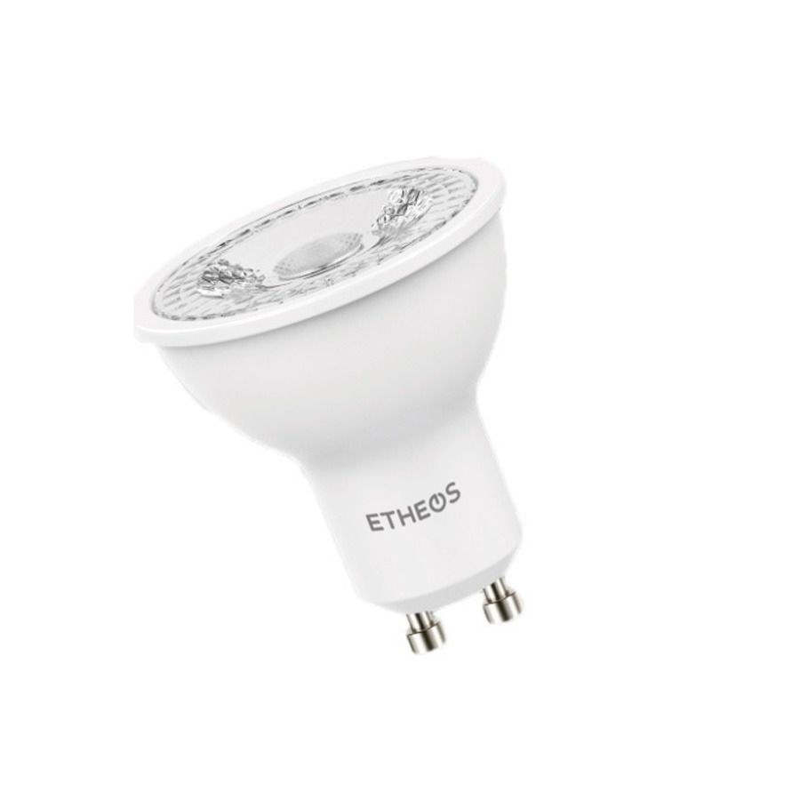 Bombilla LED ETHEOS GU10 de dos puntas, color blanco.