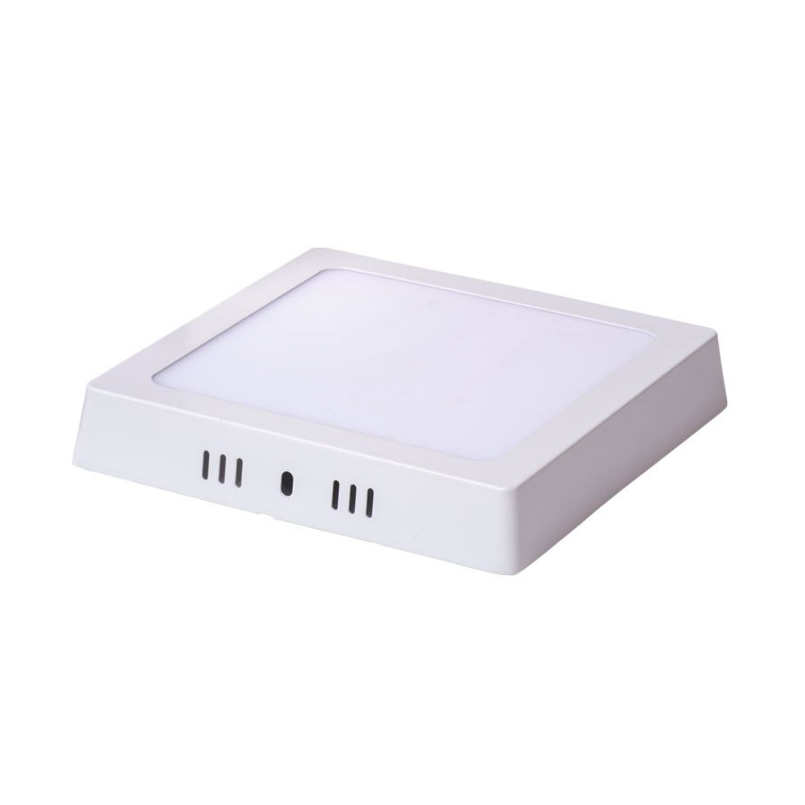 Lámpara de techo LED cuadrada de color blanco.