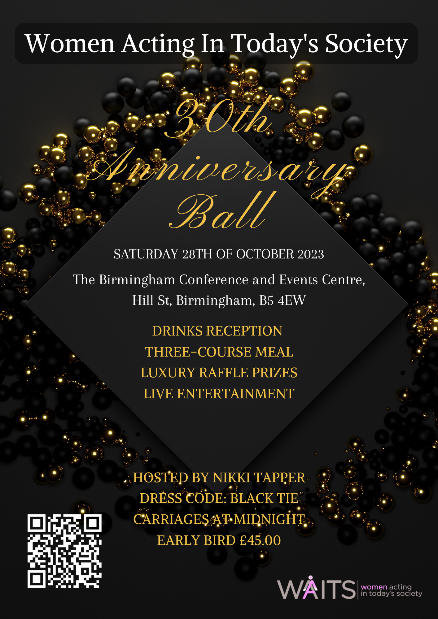 WAITS 30th Anniversary Ball flyer