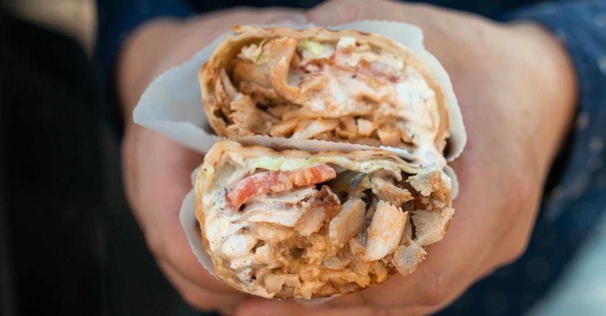 A person is holding a shawarma in their hands.