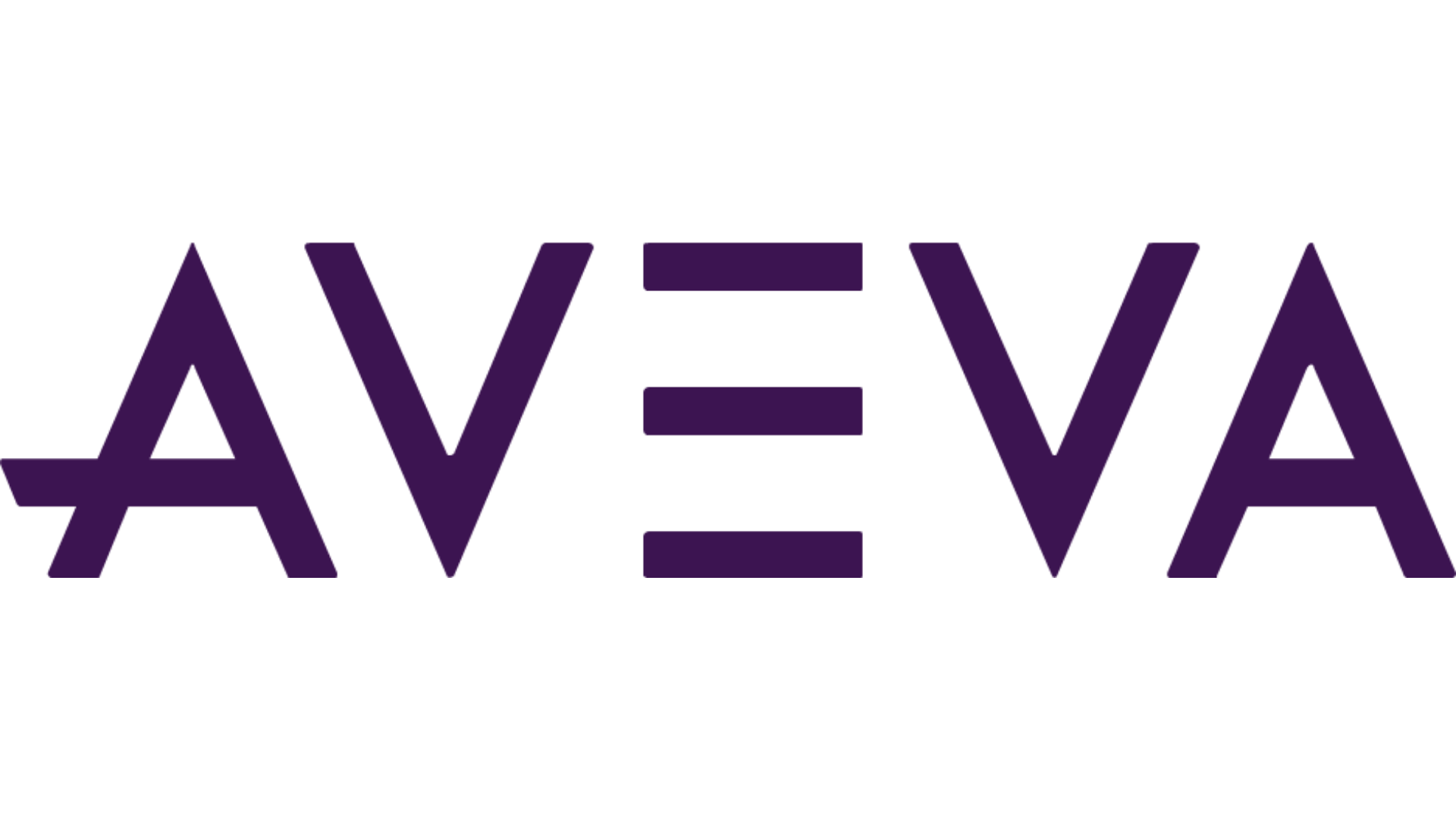 Purple AVEVA logo on a white background