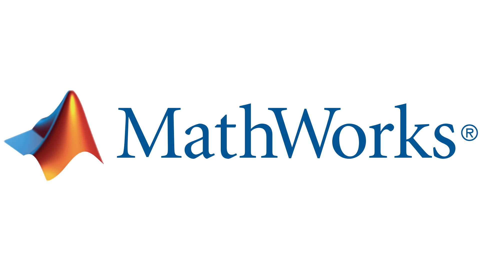 MathWorks logo with colorful triangular mark and blue wordmark on white background