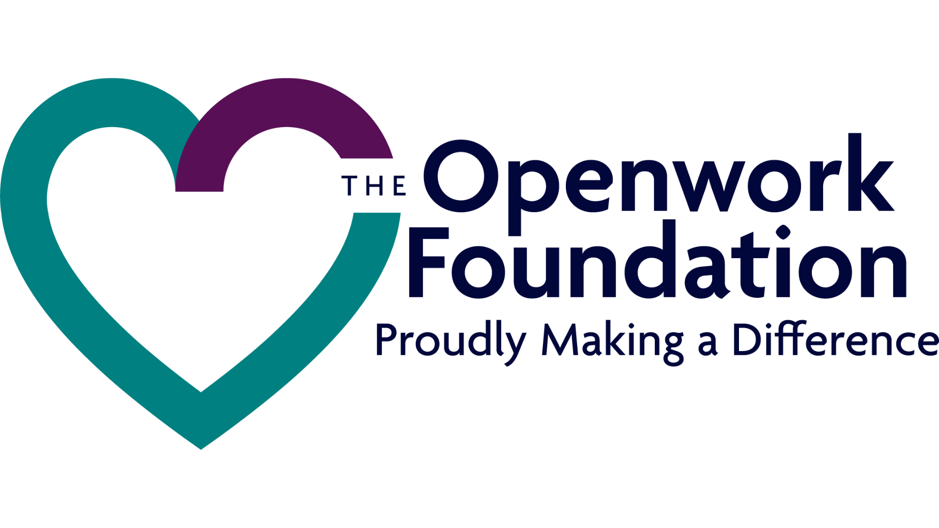 The Openwork Foundation logo with teal and purple heart outline and tagline “Proudly Making a Difference”