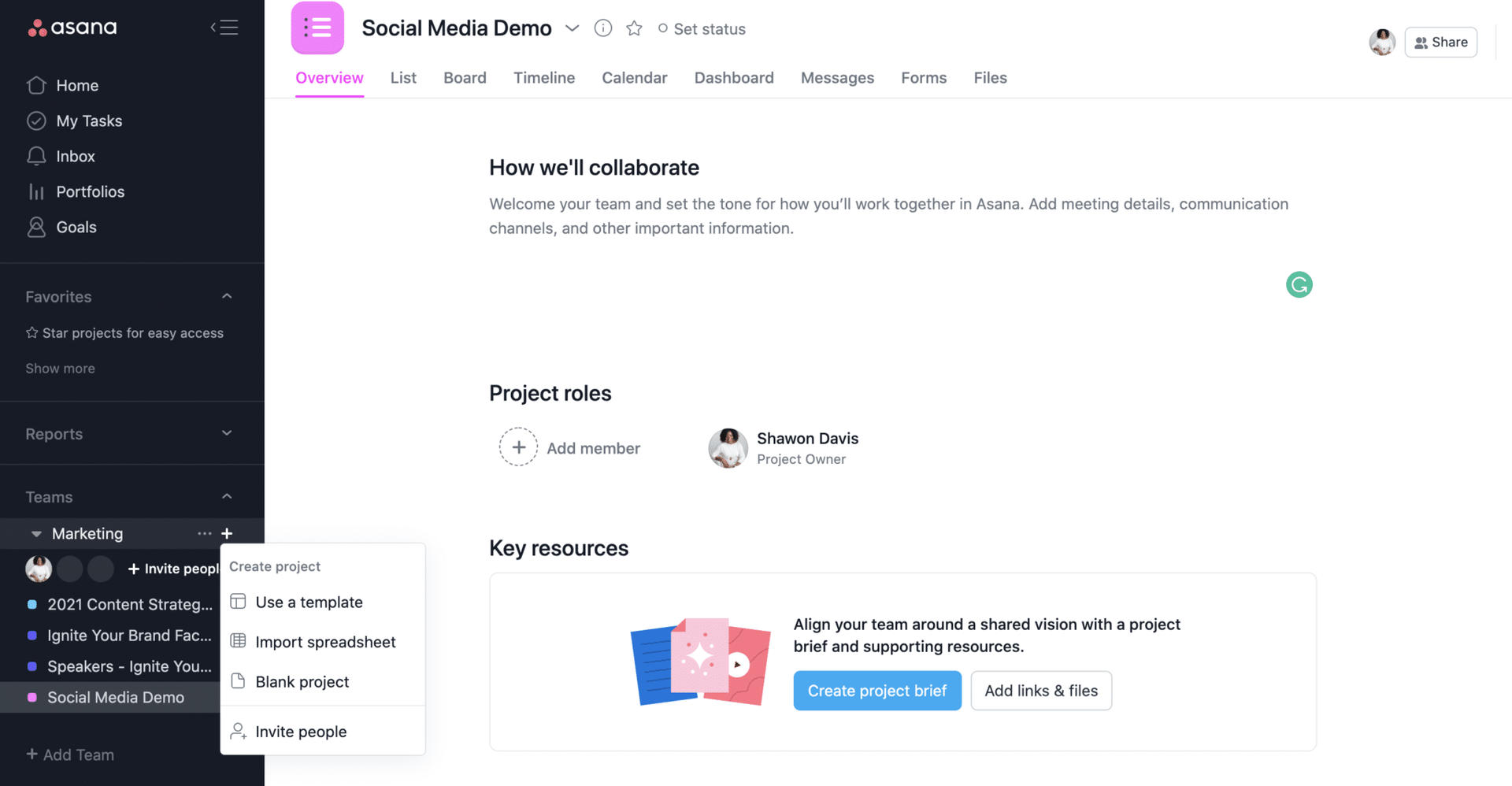 Canva homepage with sidebar navigation and a central design template area