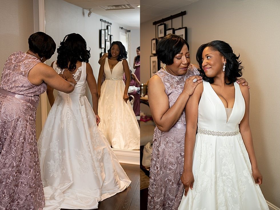 Women in pastel dresses celebrating in a softly lit dressing room