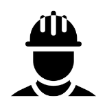Obrero de la construcción con casco de seguridad.