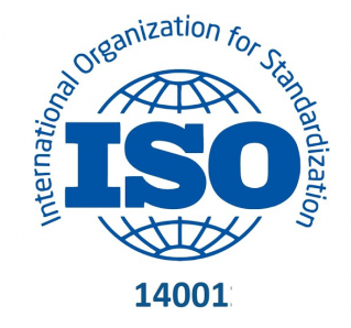 Logotipo de certificación ISO 14001: círculo azul con