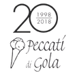 Logo con la scritta “20 1998–2018 Peccati di Gola” e l'illustrazione di un cono gelato.