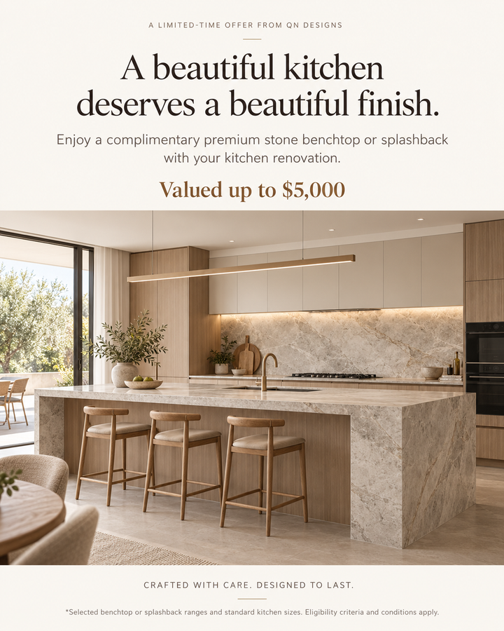 QN Designs Stone benchtop promotion
