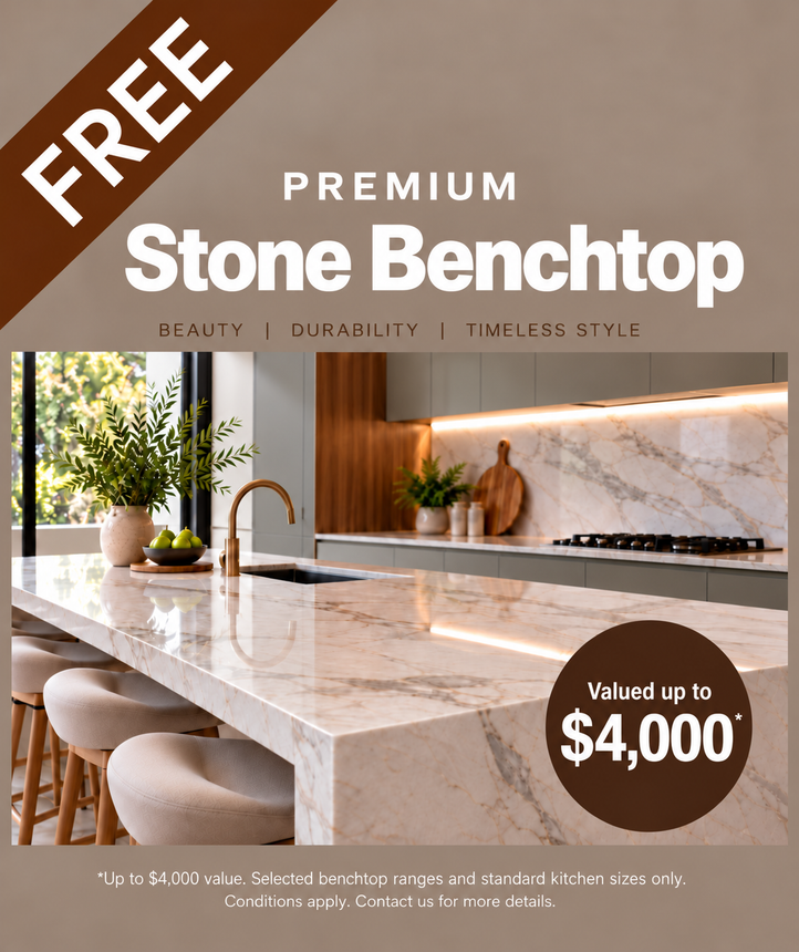 QN Designs Stone benchtop promotion 