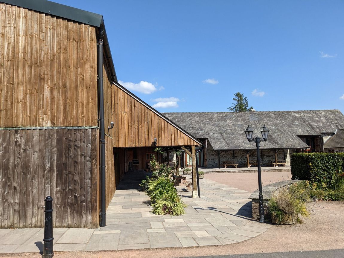 flagstone flooring ramp to the entrance of the Grain Shed 