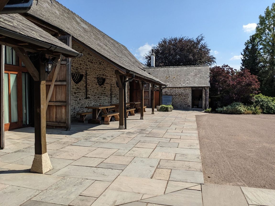 Flat area infront of the Barn 