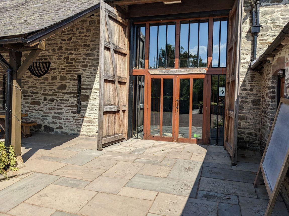 Double door entry to the Barn