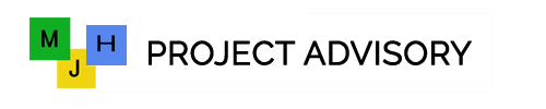 Project Advisory logo with green, blue, and yellow squares and black text