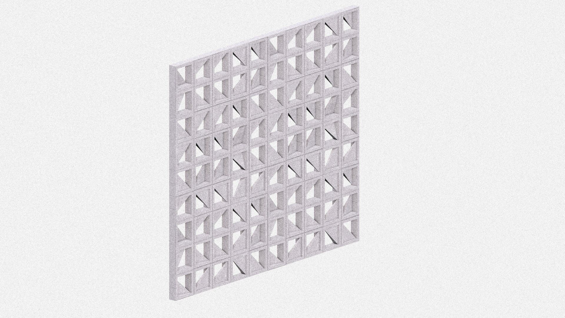 Un modelo 3D de una pared blanca con un patrón en ella.