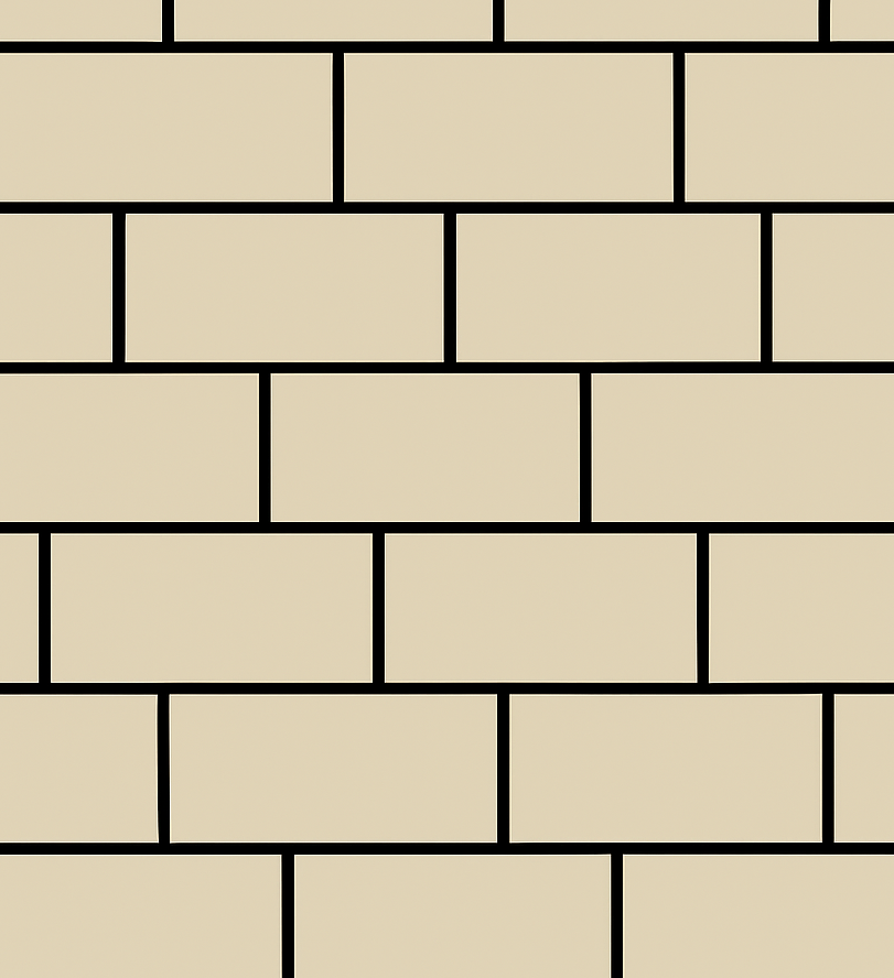 Cream-colored brick pattern with black mortar lines.
