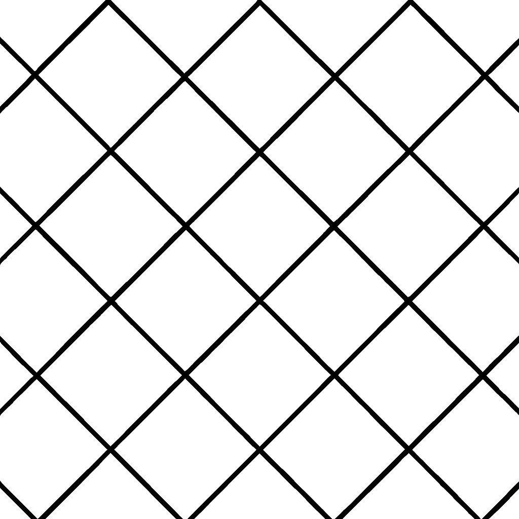 Grid of intersecting black lines forming a diamond pattern.