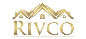Golden logo with stylized houses and