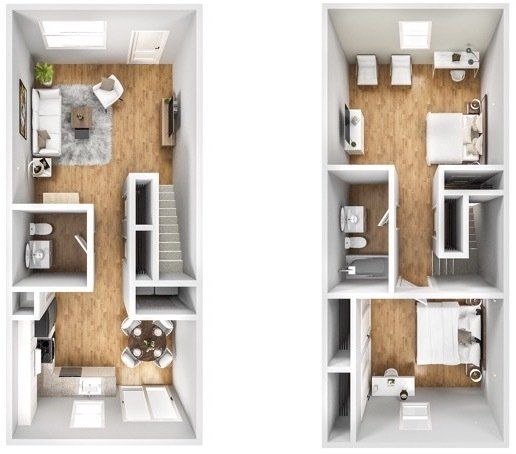 2 Bed, 1.5 Bath Townhome