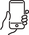Hand holding a smartphone.