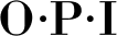 O.P.I. in bold, black text on a white background.