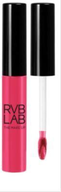 Two tubes of pink lip gloss, one with applicator extended, black caps, white background.
