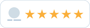 Five gold stars for a rating.