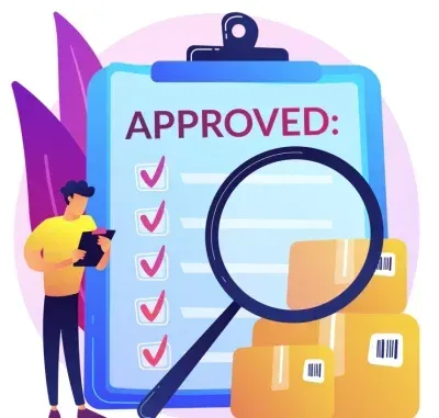 Man reviewing checklist marked 