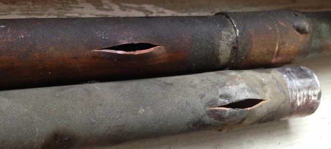 water pipe split