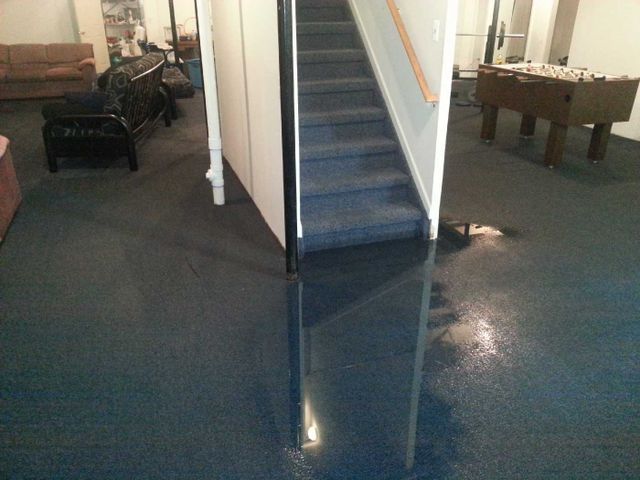 basement floor flooded