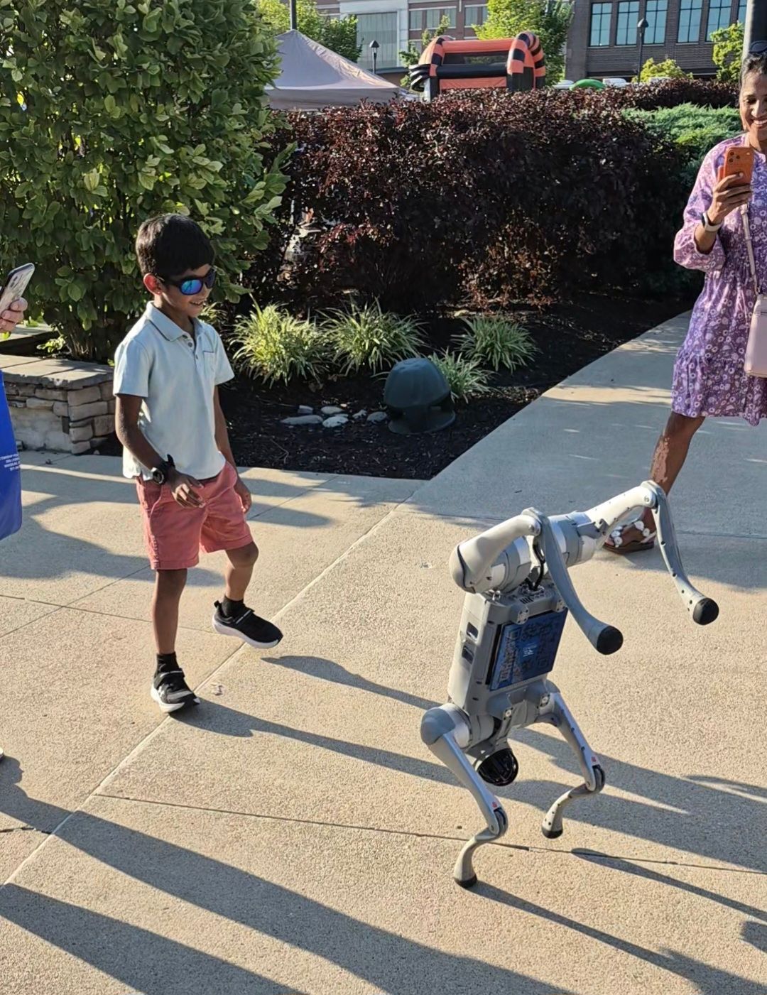 Robot Experience Robot Dog doing handstand trick at National Night Out in Miamisburg, Ohio