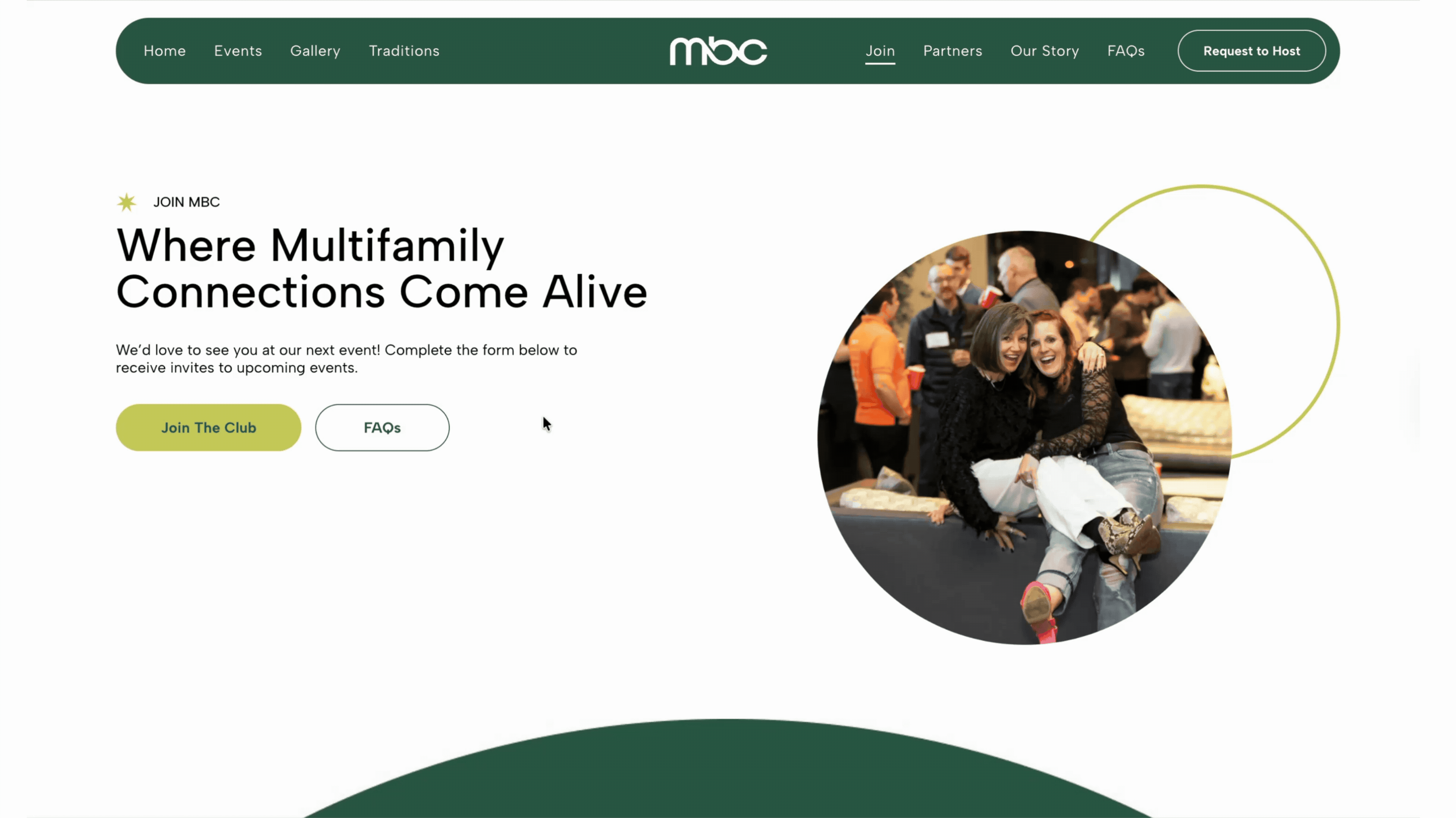 Multifamily Breakfast Club Website Interactive Features and Forms